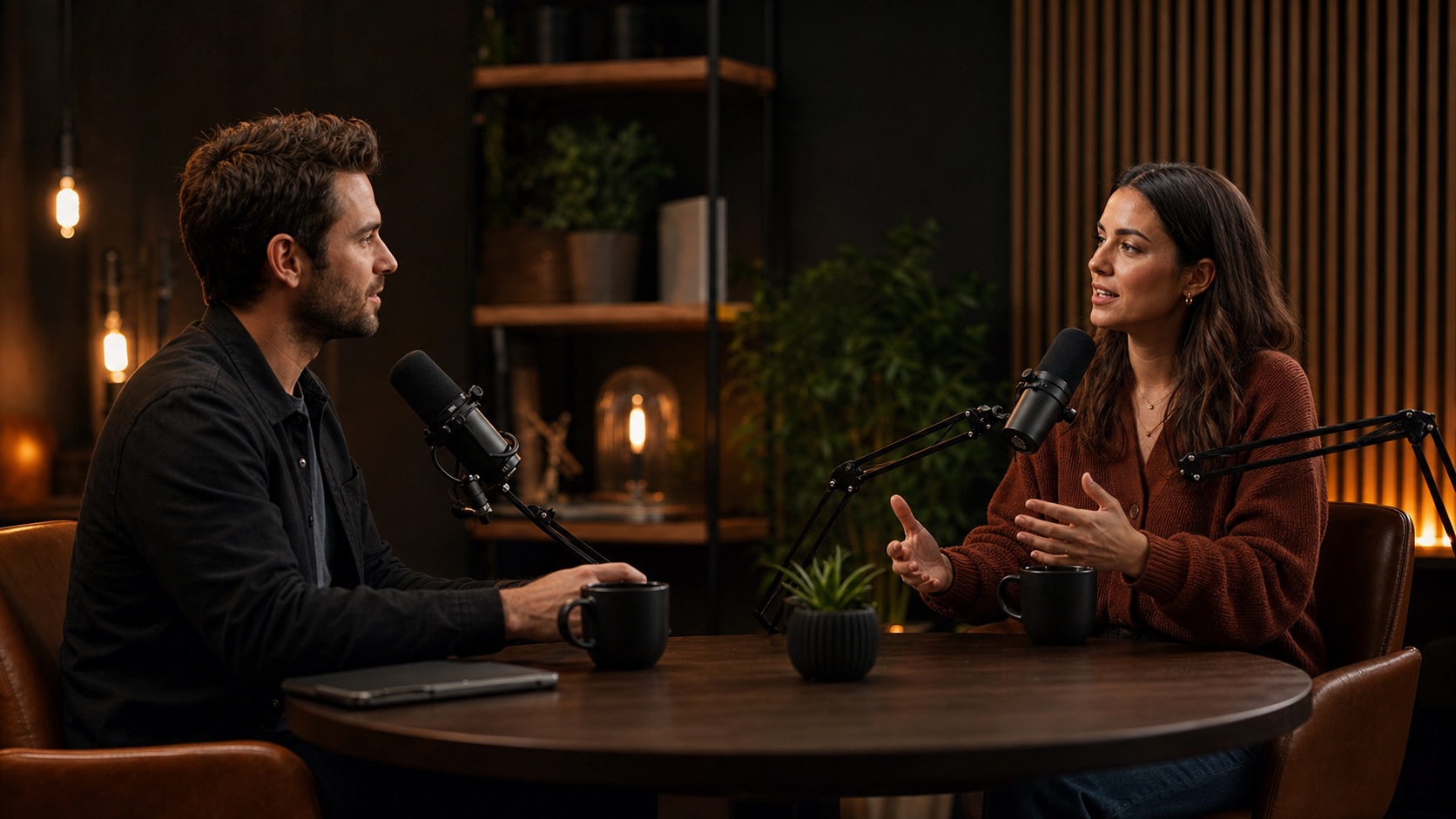 Deux podcasters en conversation